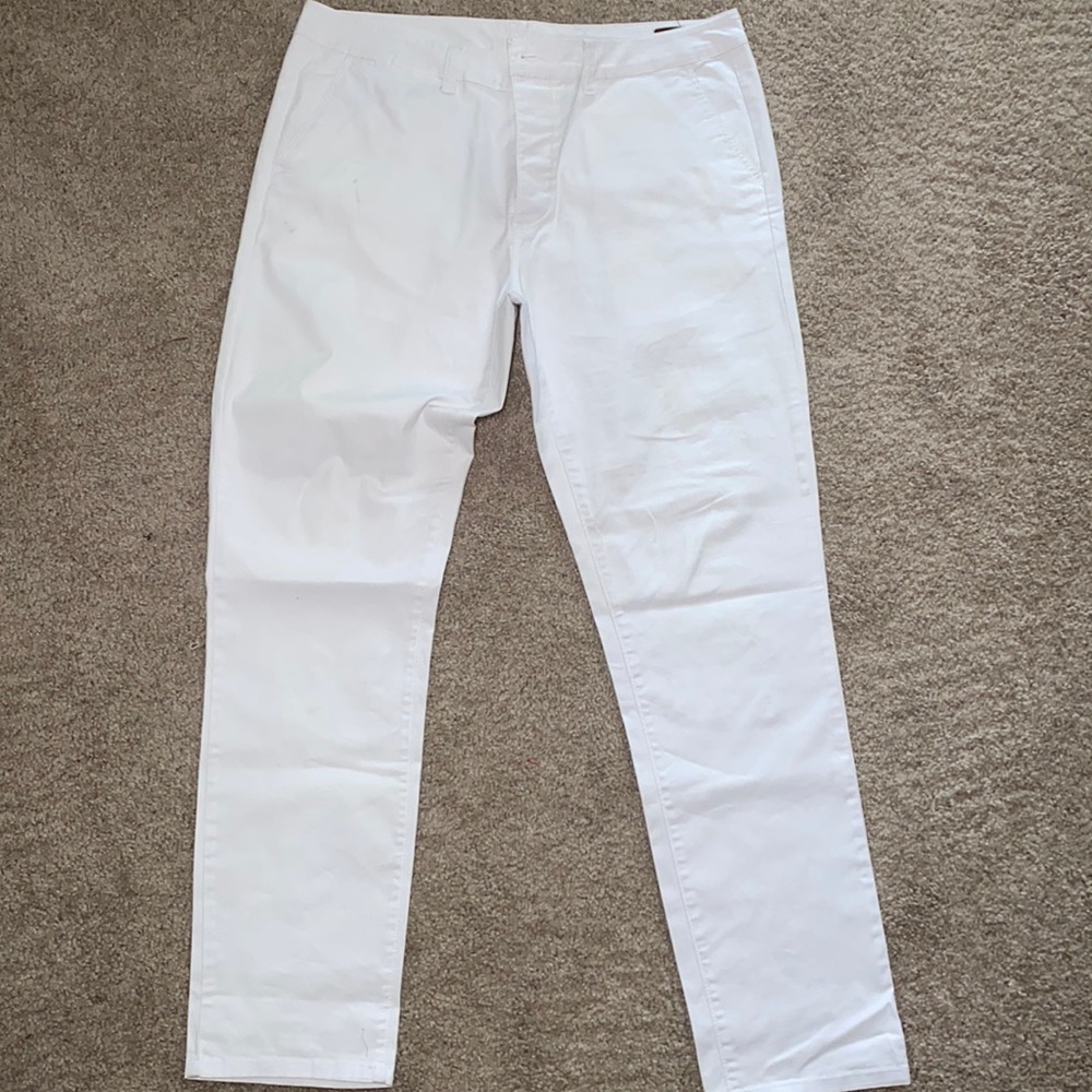 White, causal, pants